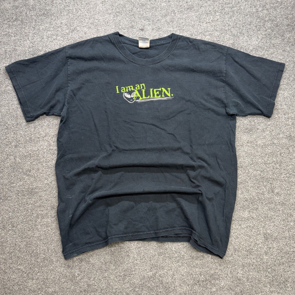 Gildan One Way Out I Am An Alien Christian Graphic T-Shirt Black Mens Large 2008